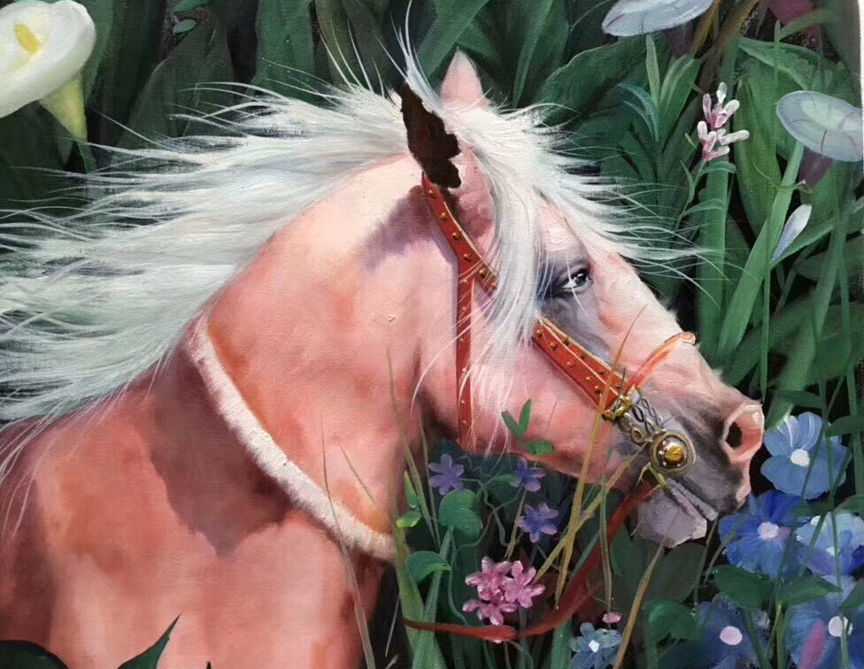 油画马 - 3d彩绘_北京墙绘_墙体彩绘_北京彩绘_墙体彩绘_墙绘壁画